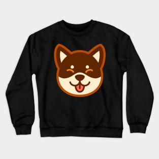 Brown Shiba: Eyes closed tongue Crewneck Sweatshirt